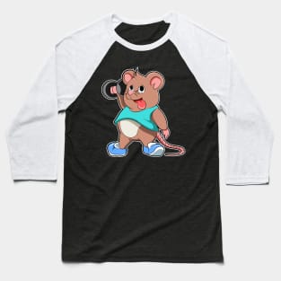 Mouse at Bodybuilding with Dumbbell Baseball T-Shirt